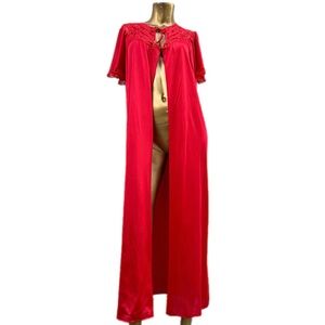 Vintage Glencraft lingerie open front nylon maxi nightgown robe duster size M